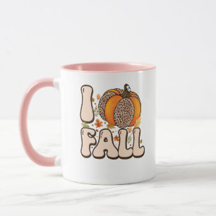 Ich liebe den Herbst Orange Kürbismuster Tasse