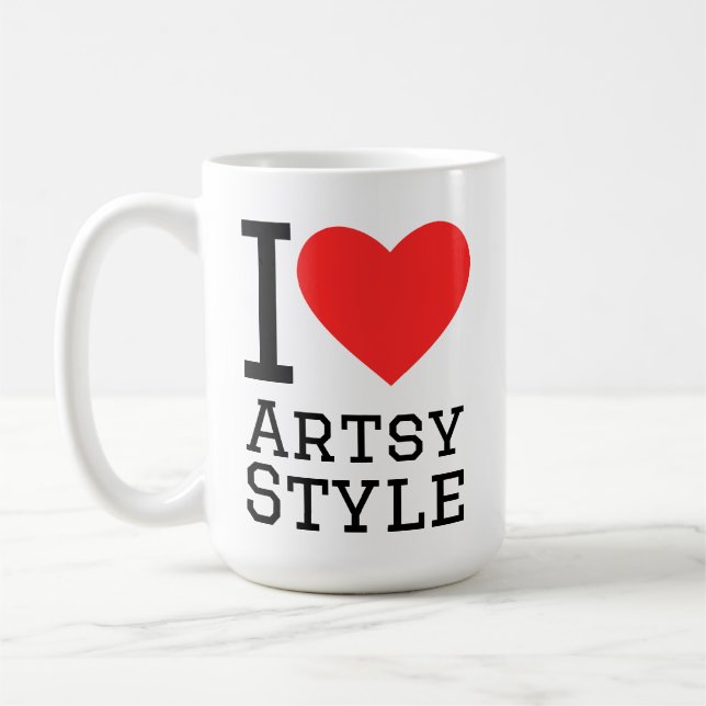 Ich liebe den kunstvollen Stil Kaffeetasse (Links)