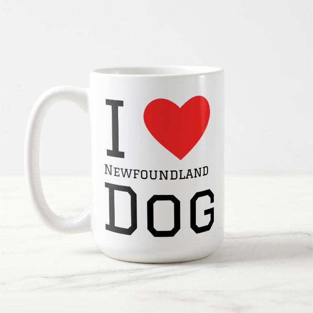 Ich liebe den Neufundländer Hund  Kaffeetasse (Links)