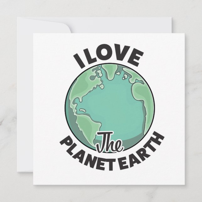 Ich Liebe den Planeten Erde Einladung (Vorderseite)