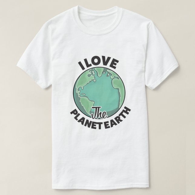 Ich Liebe den Planeten Erde T-Shirt (Design vorne)