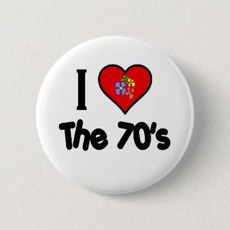 Ich Liebe den Power der 70er Blume Button