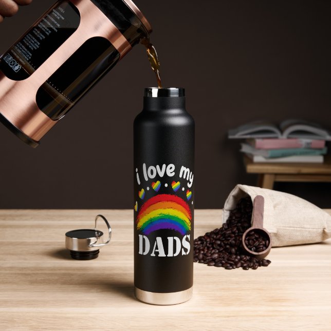 Ich liebe den Regenbogenstolz meines Vaters Trinkflasche (Kaffee (gedreht))