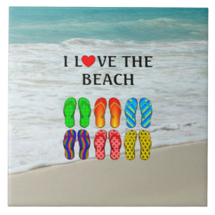 Ich liebe den Strand Fliese