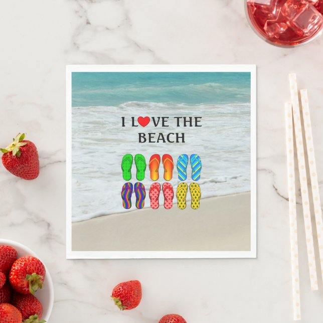 Ich liebe den Strand Serviette (Beispiel)
