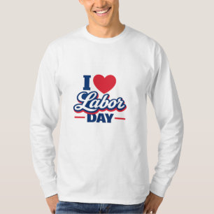 Ich liebe den Tag der Arbeit Retro-patriotisches H T-Shirt