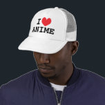 Ich liebe den Trucker Hut für Japan Cartoon Liebha Truckerkappe<br><div class="desc">Ich bin ein Mensch Trucker Hat für Japan Cartoon Liebhaber. Machen Sie Ihre eigene coole Mütze. Personalisieren Sie diese Vorlage mit Ihrem eigenen lustigen Text.</div>