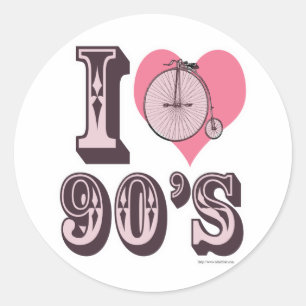 Ich Liebe der 1890er Runder Aufkleber