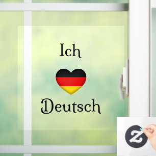 "Ich Liebe Deutsch" I Heart German  Fensteraufkleber