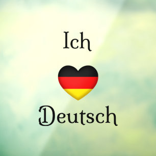 "Ich Liebe Deutsch" I Heart German Window Cloning Fensteraufkleber