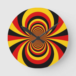Ich liebe Deutschland Nationalflaggenfarben Kunstp Runde Wanduhr