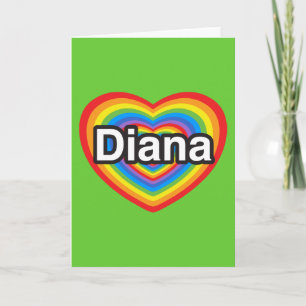 Ich liebe Diana. Ich liebe dich Diana. Herz Karte
