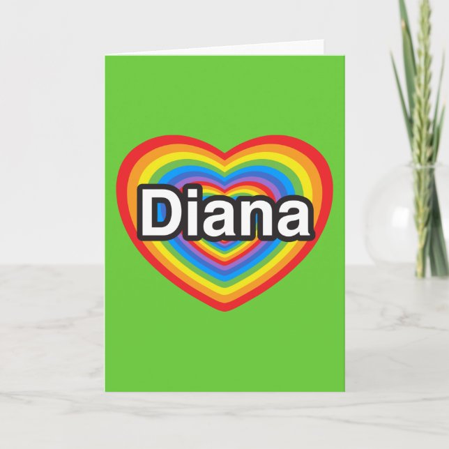 Ich Liebe Diana. Ich Liebe dir Diana. Herz Karte (Vorderseite)