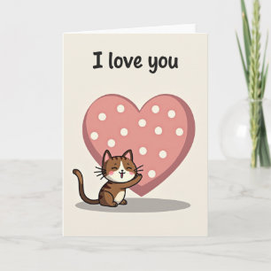 Ich liebe dich 3D-Katze Punktekarte Karte