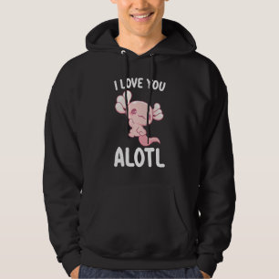 Ich liebe dich Alotl Axolotl Valentinstag Hoodie