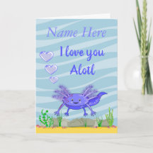 Ich liebe dich Alotl Grußkarte