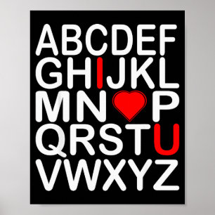 Ich liebe dich Alphabet Valentinstag Herz Spaß Poster