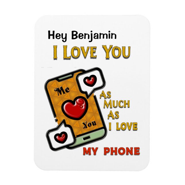 Ich Liebe dich als mein Telefon Valentinstag Magnet (Vertikal)