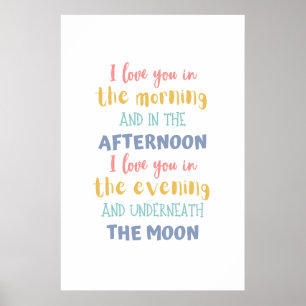 Ich liebe dich am Morgen Skidamarink Bunte Kunst Poster