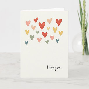 Ich liebe dich Aquarell-Herzen Karte