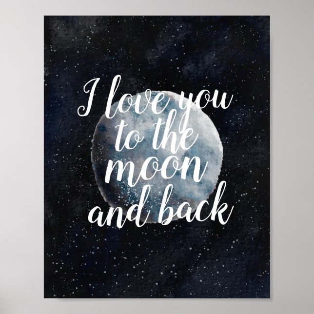 Ich Liebe dich auf das Mond- und Hinterposter Poster (Vorne)