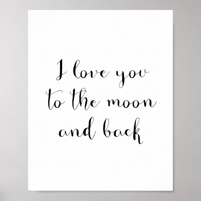 Ich Liebe dich auf das Mond- und Hinterposter Poster (Vorne)