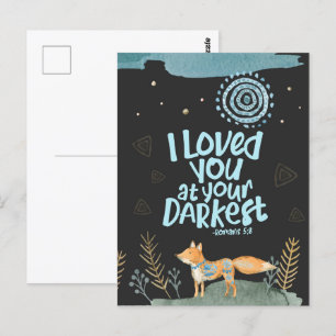 Ich liebe dich auf deinen dunkelsten religiösen Po Postkarte