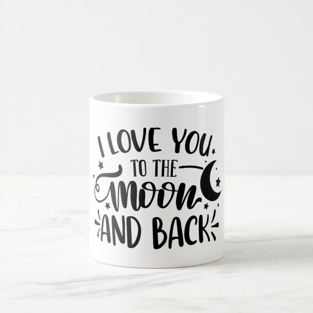 Ich Liebe dich auf den Mond und die Tasse zurück (Mittel)