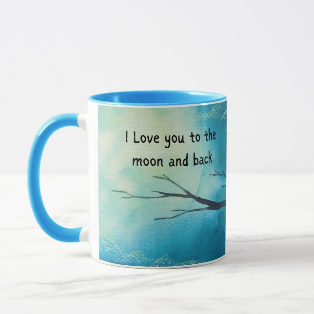 Ich Liebe dich auf den Mond und die Tasse zurück (Links)