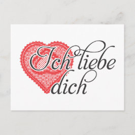 Ich Liebe dich auf Deutsch Postkarte