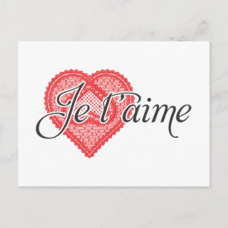 Ich Liebe dich auf Französisch - Je t'aime Postkarte