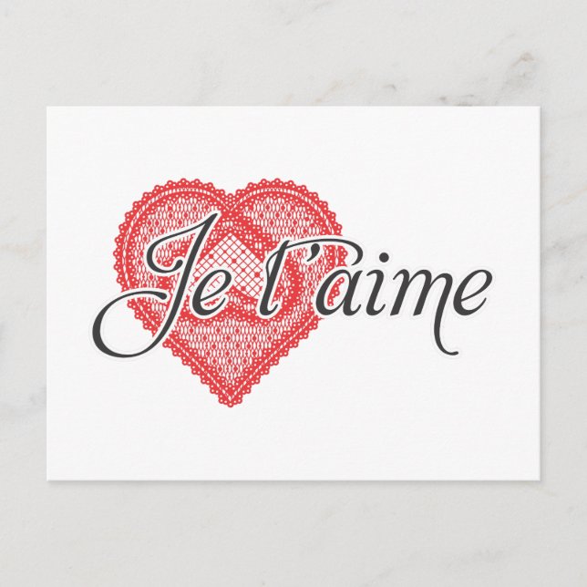 Ich Liebe dich auf Französisch - Je t'aime Postkarte (Vorderseite)