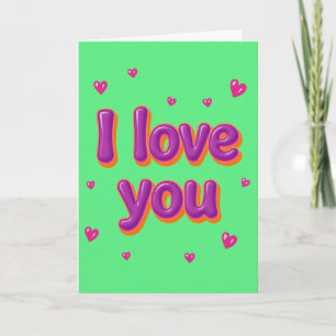 Ich liebe dich Ballonbuchstaben Grußkarte Karte