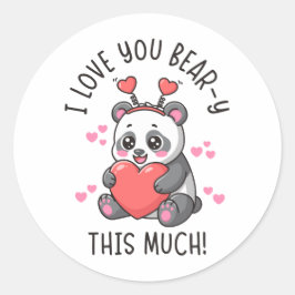 Ich liebe dich Bär-lich sehr - Süßer Panda Valenti Runder Aufkleber