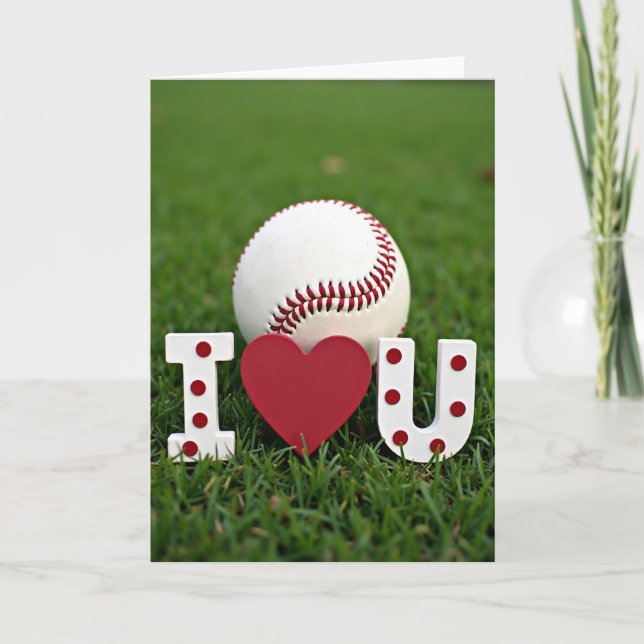 Ich liebe dich Baseball-Szene Karte (Vorderseite)