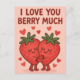 Ich liebe dich Beeren viel Feiertagspostkarte