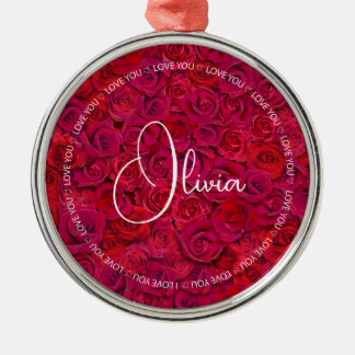 Ich liebe dich Benutzername rote Rosen Liebe Ornament Aus Metall