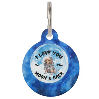 Ich liebe dich bis zum Mond und zurück Dachshund Haustiermarke