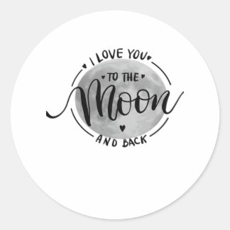 Ich liebe dich bis zum Mond und zurück Elegantes a Runder Aufkleber