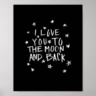Ich liebe dich bis zum Mond und zurück Elegantes S Poster