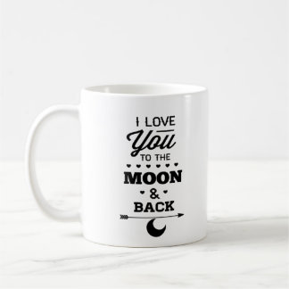 Ich liebe dich bis zum Mond und zurück Grauer Mond Kaffeetasse