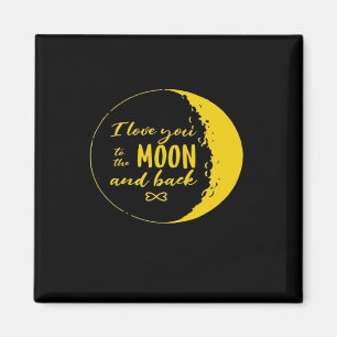 Ich liebe dich bis zum Mond und zurück Halbmond Ro Magnet
