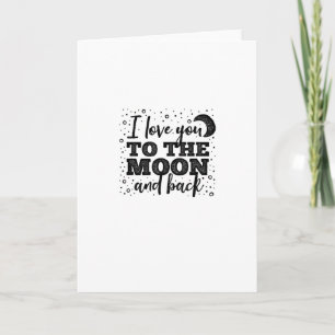 Ich liebe dich bis zum Mond und zurück Herzliches Karte