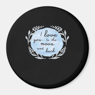 Ich liebe dich bis zum Mond und zurück Herzliches Magnet