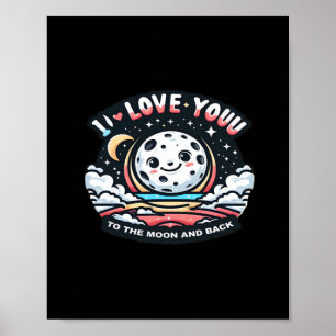 Ich liebe dich bis zum Mond und zurück herzliches Poster