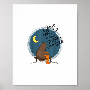 Ich liebe dich bis zum Mond und zurück Klassischer Poster