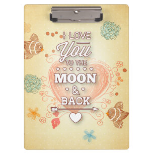 Ich liebe dich bis zum Mond und zurück Klemmbrett