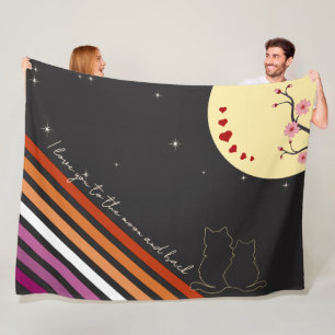 Ich liebe dich bis zum Mond und zurück Lesbische F Fleecedecke