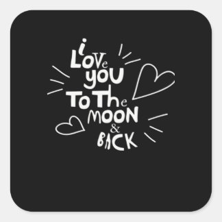 Ich liebe dich bis zum Mond und zurück Liebhaber-S Quadratischer Aufkleber