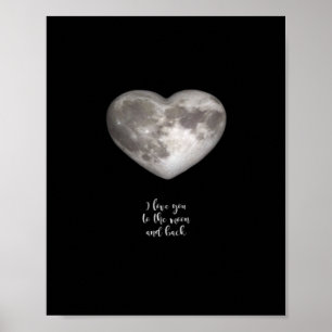 Ich liebe dich bis zum Mond und zurück Minimalisti Poster